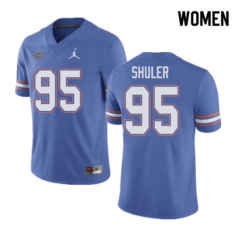 Women's NCAA Florida Gators Adam Shuler #95 Stitched Authentic Jordan Brand Blue College Football Jersey ASM8265EY